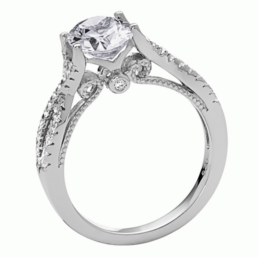 925 Silver Oval Cut Twist  Shank Engagement Ring